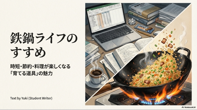 鉄鍋チャーハンは5分で回る：片付け1分の一人暮らしごはん