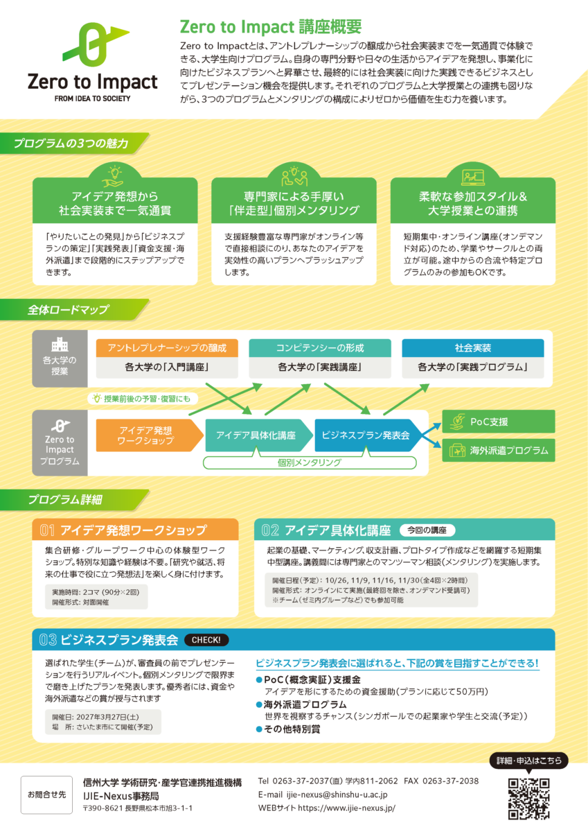 Zero to Impact アイデア具体化講座